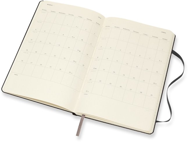 Еженедельник Moleskine CLASSIC WKLY VERTICAL LARGE, черный Еженедельник Moleskine CLASSIC WKLY VERTICAL LARGE, черный