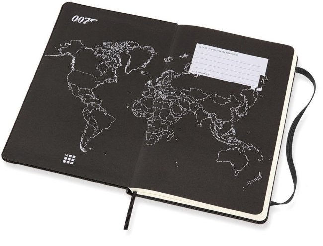 Блокнот Moleskine Limited Edition James Bond Large, carbon, линейка  Блокнот Moleskine Limited Edition James Bond Large, carbon, линейка