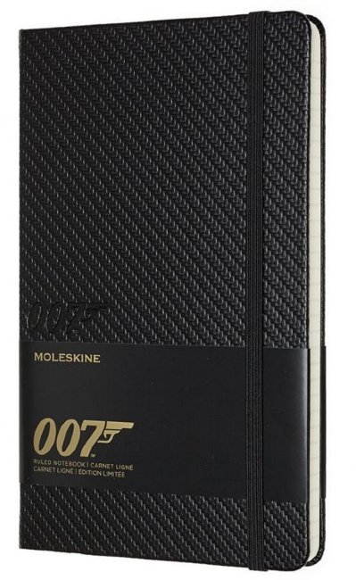 Блокнот Moleskine Limited Edition James Bond Large, carbon, линейка  Блокнот Moleskine Limited Edition James Bond Large, carbon, линейка
