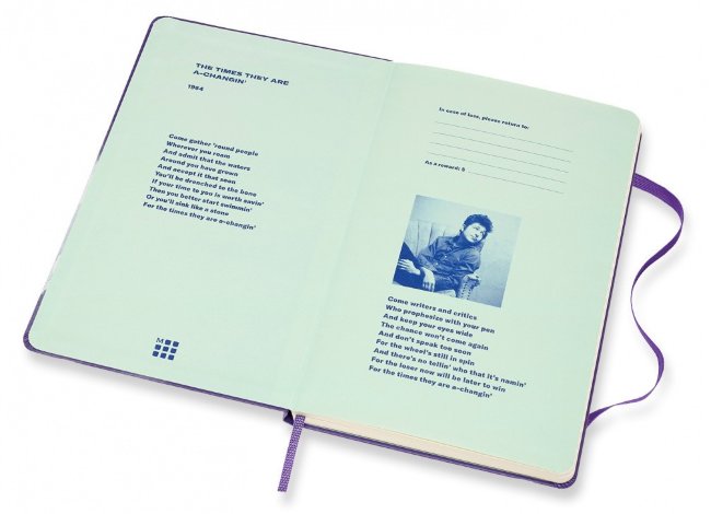 Блокнот Moleskine Limited Edition Bob Dylon Large, линейка, фиолетовый