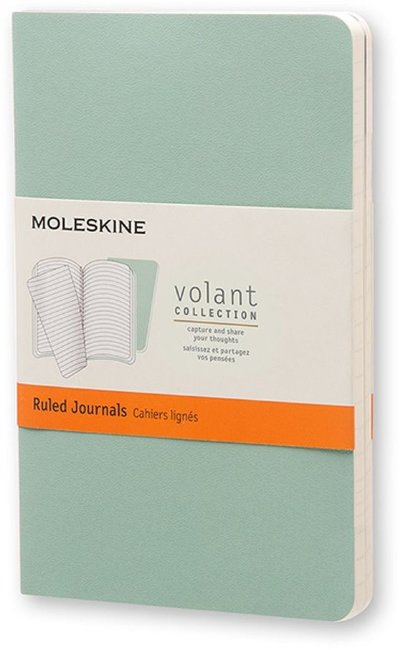 Блокнот Moleskine VOLANT POCKET, линейка, светло-зеленый, темно-зеленый (2шт)