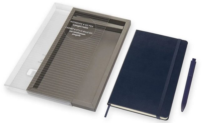 Набор Moleskine блокнот и ручка Go Pen Classic линейка, синий