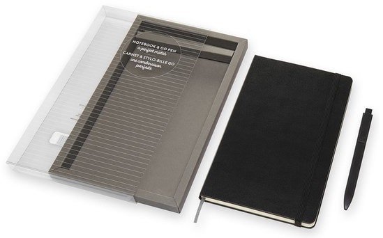 Набор Moleskine блокнот и ручка Go Pen Classic линейка, черный