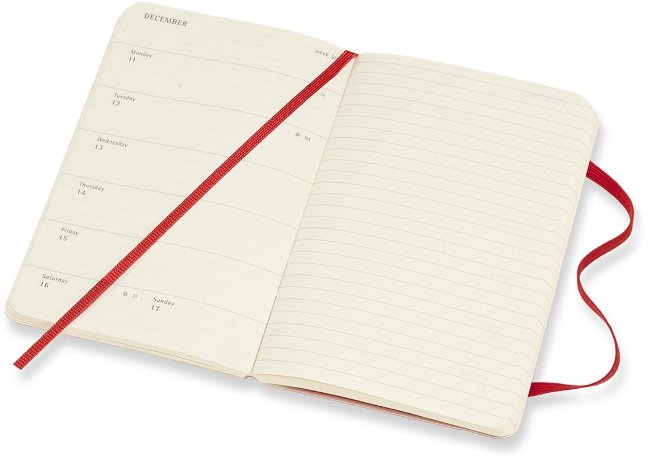 Еженедельник Moleskine ACADEMIC WKNT PKS, датированный на 18 месяцев, красный