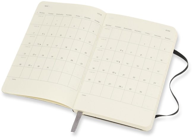 Еженедельник Moleskine ACADEMIC WKNT PKS, датированный на 18 месяцев, черный