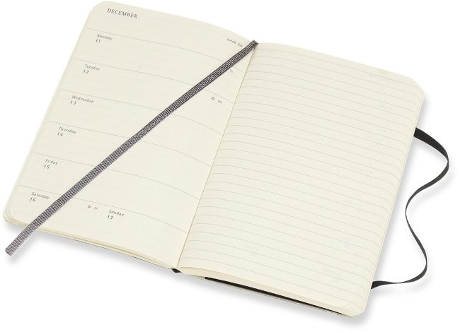 Еженедельник Moleskine ACADEMIC WKNT PKS, датированный на 18 месяцев, черный