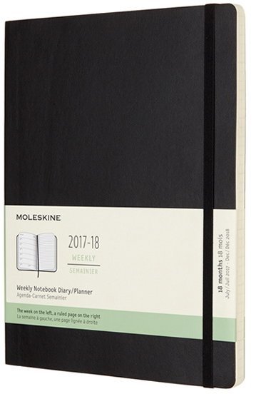 Еженедельник Moleskine ACADEMIC WKNT XLS, датированный на 18 месяцев, черный