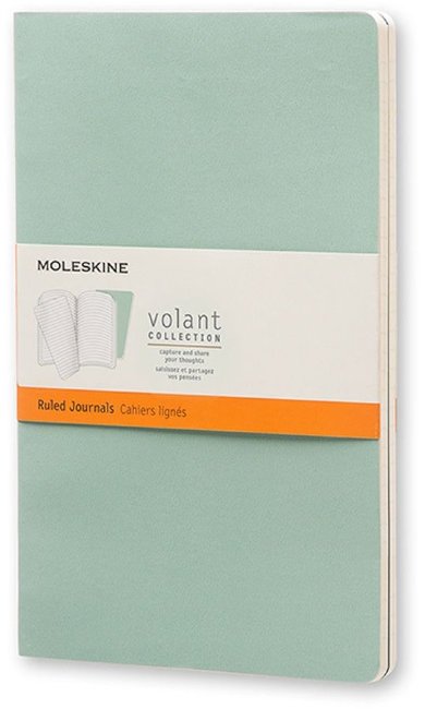 Блокнот Moleskine VOLANT LARGE, линейка, светло-зеленый, темно-зеленый (2шт) Блокнот Moleskine VOLANT LARGE, линейка, светло-зеленый, темно-зеленый (2шт)