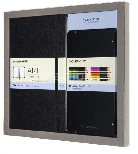 Набор Moleskine Art Collection Sketching Large, нелинованный, черный Набор Moleskine Art Collection Sketching Large, нелинованный, черный