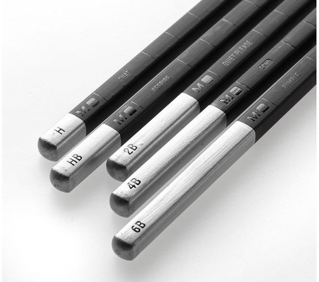 Набор карандашей чернографитовых Moleskine DRAWING SET (5 кар.H/HB/2B/4B/6B) коробка металлическая