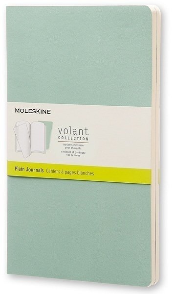 Блокнот Moleskine VOLANT LARGE, нелинованный, светло-зеленый, темно-зеленый (2шт)