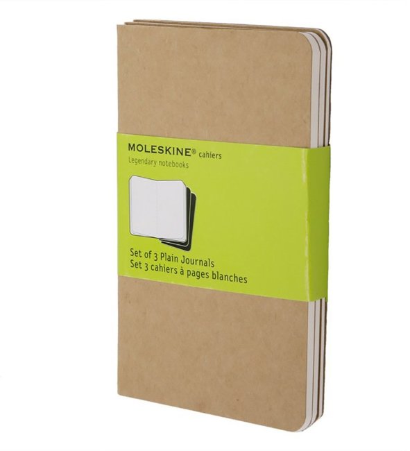 Блокнот Moleskine CAHIER JOURNAL POCKET, нелинованный, бежевый (3шт)
