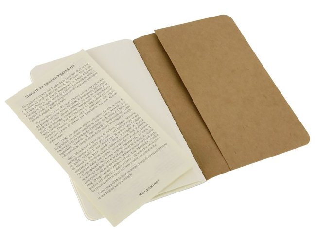 Блокнот Moleskine CAHIER JOURNAL POCKET, нелинованный, бежевый (3шт)