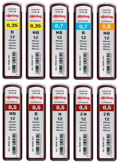 Грифель Rotring Tikky 0.5мм B (12 грифелей)