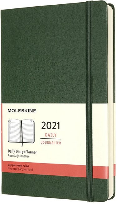 Ежедневник Moleskine CLASSIC Large 130х210мм 400стр. зеленый