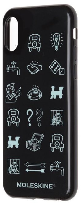 Чехол (клип-кейс) Moleskine для Apple iPhone X IPHXXX MONOPOLY Icons, черный/рисунок