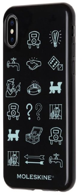 Чехол (клип-кейс) Moleskine для Apple iPhone X IPHXXX MONOPOLY Icons, черный/рисунок