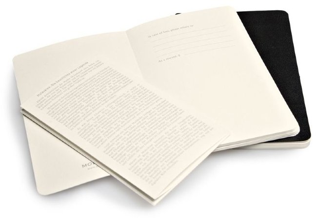 Блокнот Moleskine VOLANT POCKET, линейка, черный (2шт)