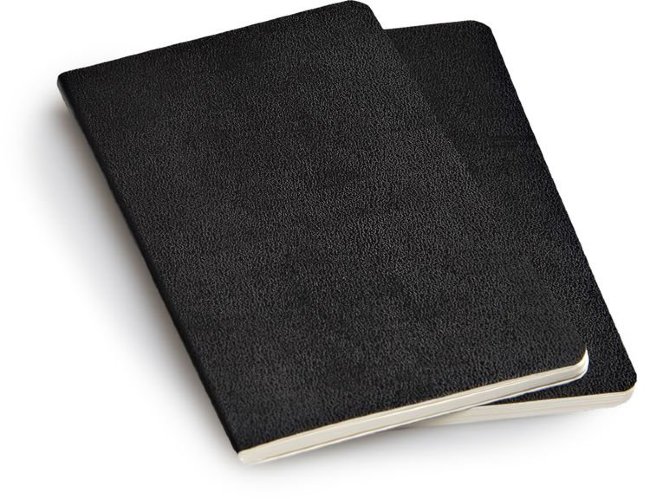 Блокнот Moleskine VOLANT POCKET, нелинованный, черный (2шт)