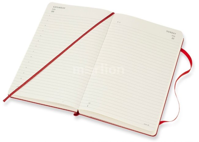 Ежедневник Moleskine Academic Daily, датированный на 18 месяцев, красный