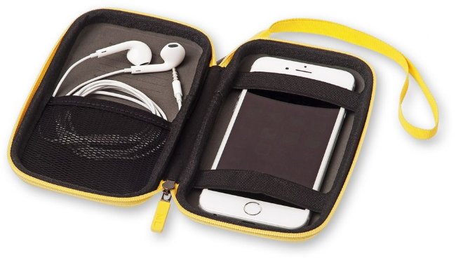 Чехол для путешествий Moleskine Journey Pouch Small, ремешок на запястье, желтый Чехол для путешествий Moleskine Journey Pouch Small, ремешок на запястье, желтый